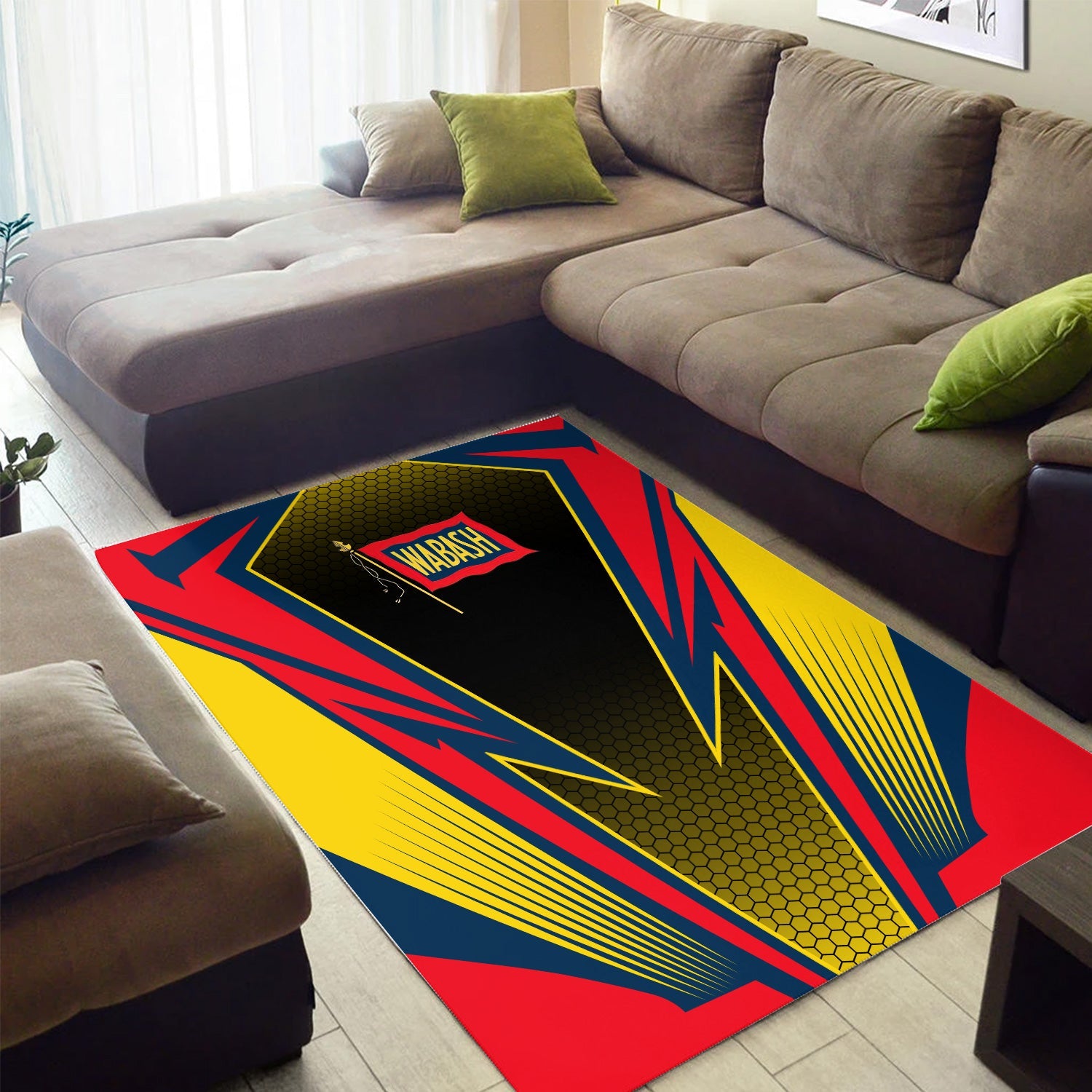 Railspirit Wabash Railroad Area Rug Lightning Graphic Style Rug Gift Idea For Train Lover