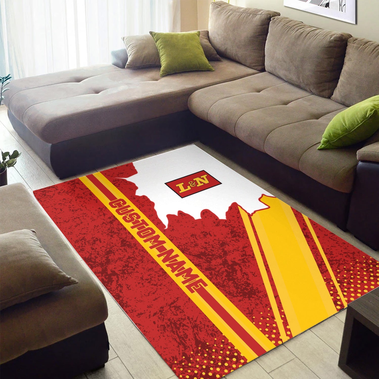 Railspirit Personalized Louisville and Nashville Railroad Area Rug Vintage L&N All Over Printed Rug