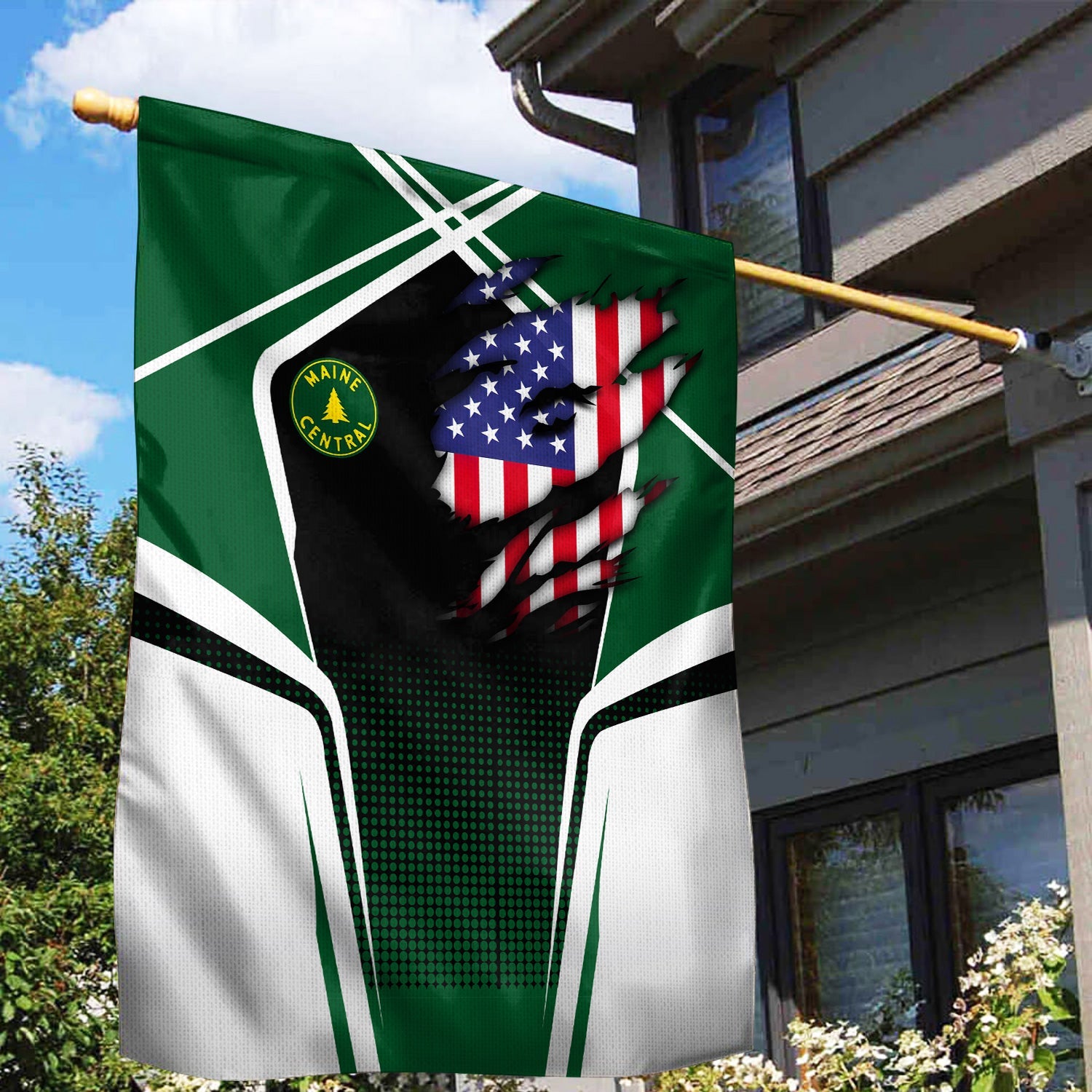 Railspirit Personalized Maine Central Railroad Garden Flag American Vintage All Over Printed Flag