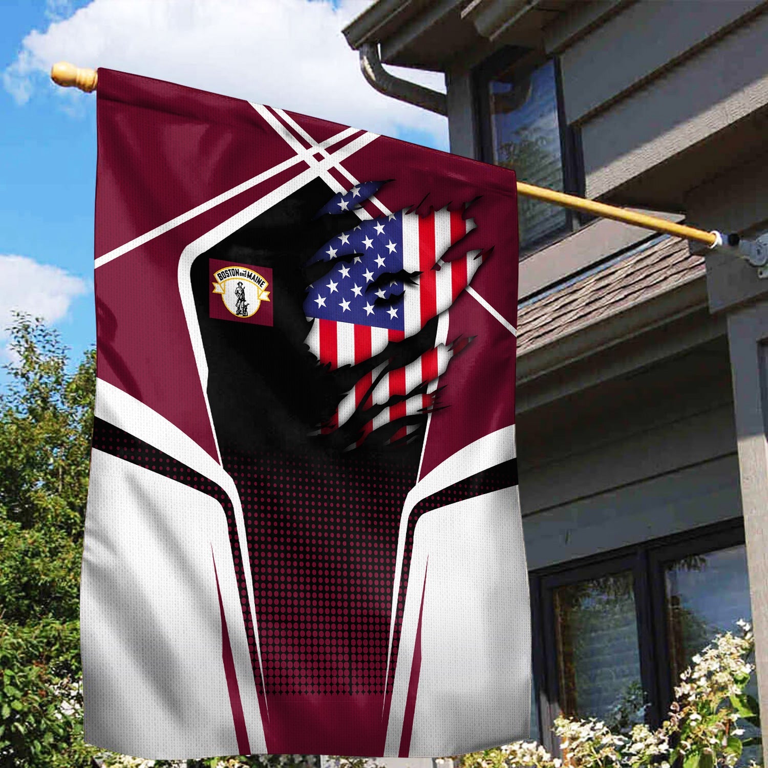 Railspirit Personalized Boston and Maine Railroad Garden Flag American Vintage All Over Printed Flag