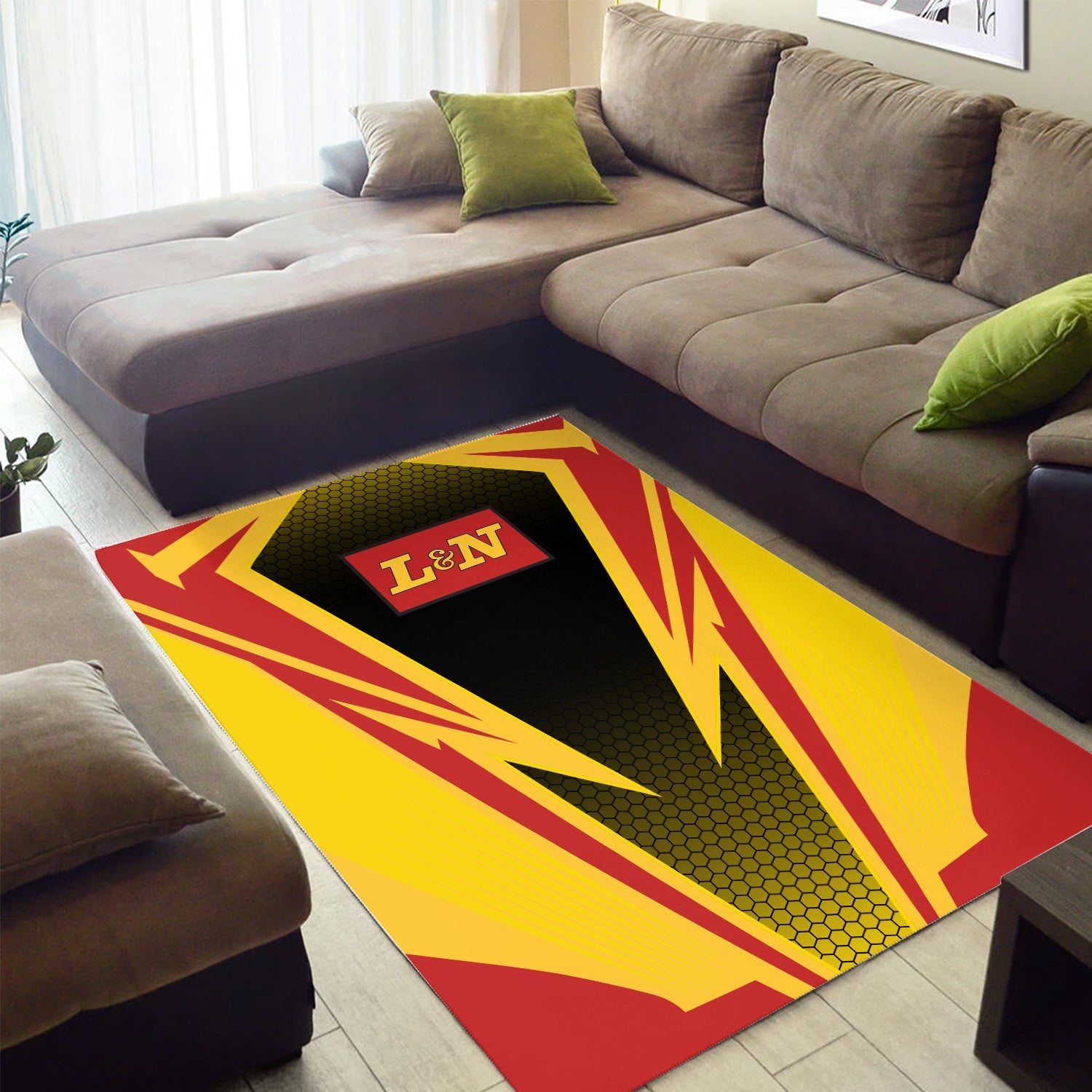 Railspirit Louisville and Nashville Railroad Area Rug Lightning Graphic Style L&N Rug Gift Idea For Train Lover