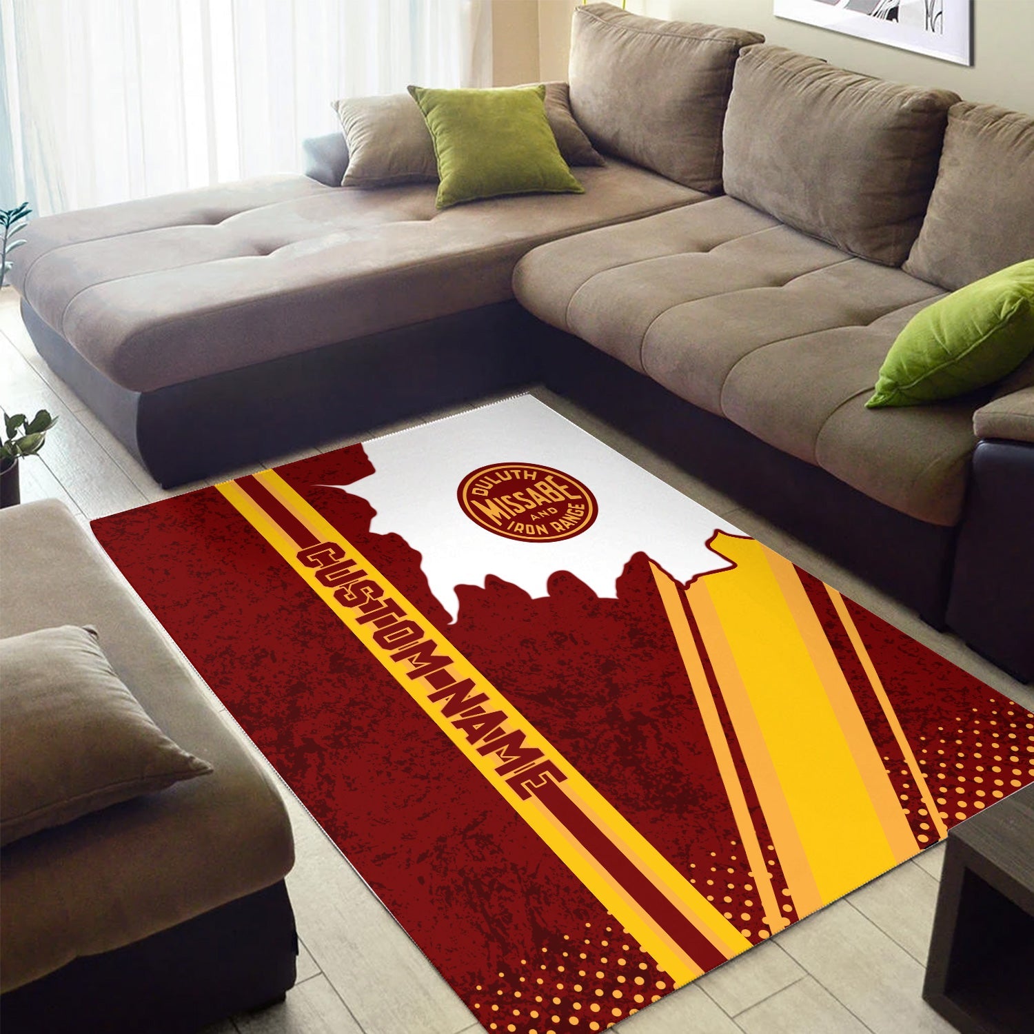 Railspirit Personalized Duluth, Missabe, & Iron Range Railroad Area Rug Vintage All Over Printed Rug