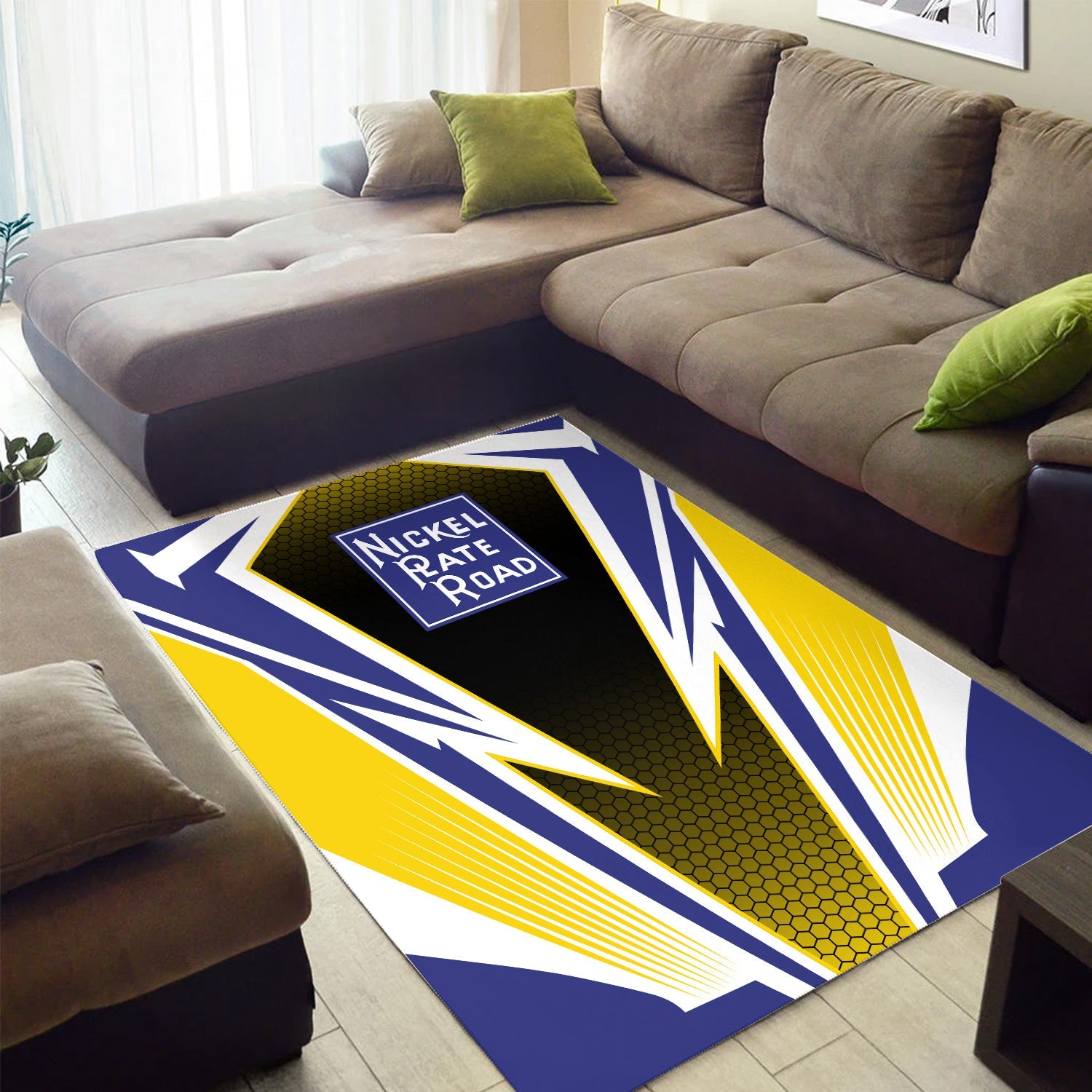Railspirit New York, Chicago and St. Louis Railroad Area Rug Lightning Graphic Style Nickel Plate Road Rug Gift Idea For Train Lover