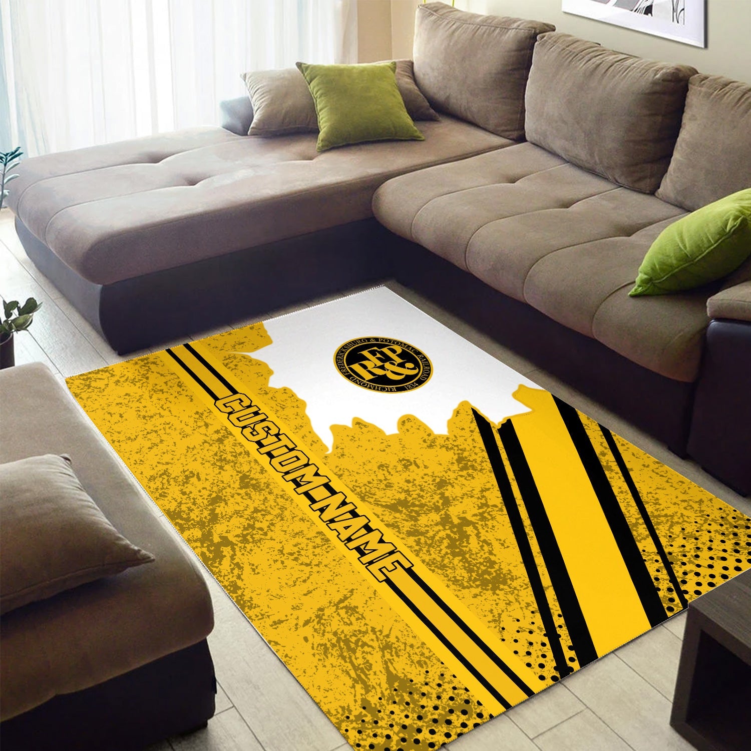 Railspirit Personalized Richmond, Fredericksburg And Potomac Railroad Area Rug Vintage All Over Printed Rug