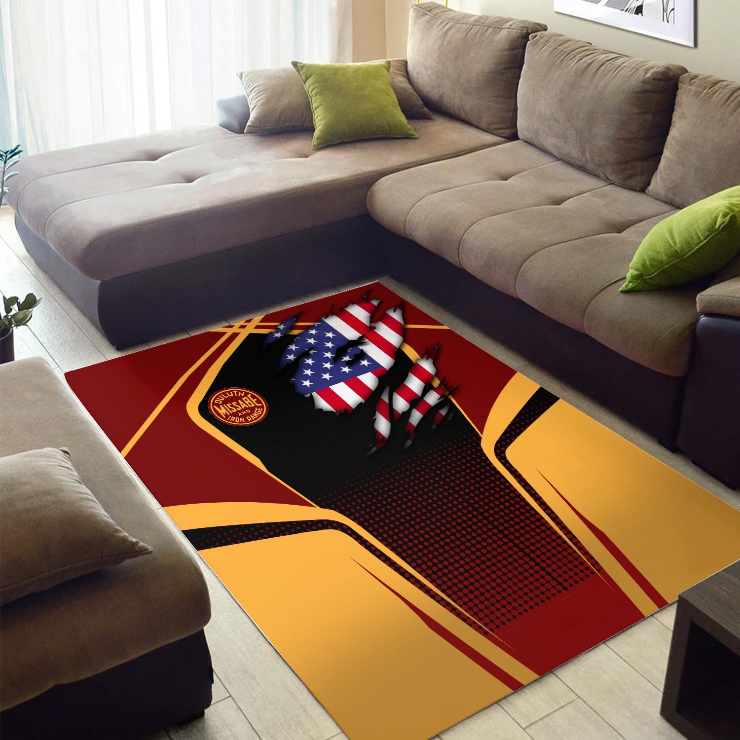 Railspirit Personalized Duluth, Missabe, & Iron Range Railroad Area Rug American Eagle Vintage Train Rug