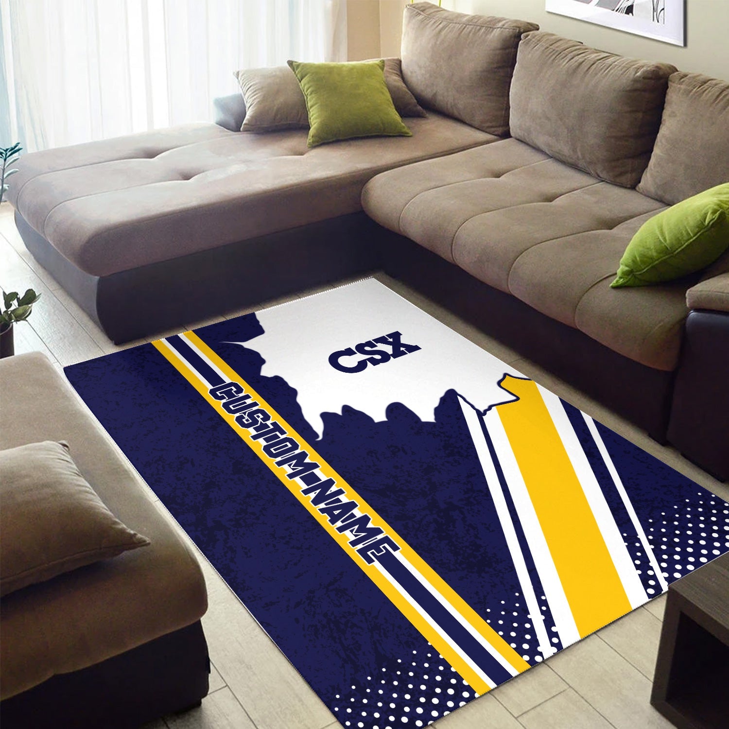 Railspirit Personalized CSX Transportation Railroad Area Rug Vintage All Over Printed Rug
