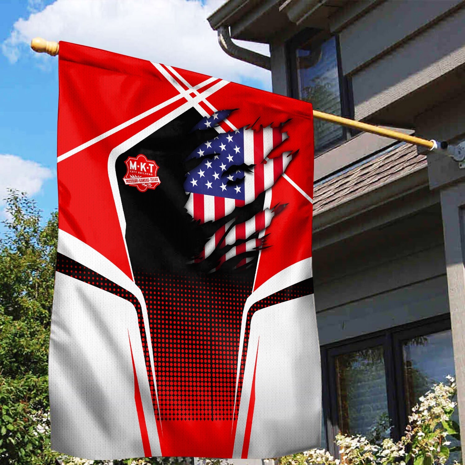 Railspirit Personalized Katy Railroad Garden Flag American Vintage All Over Printed Flag