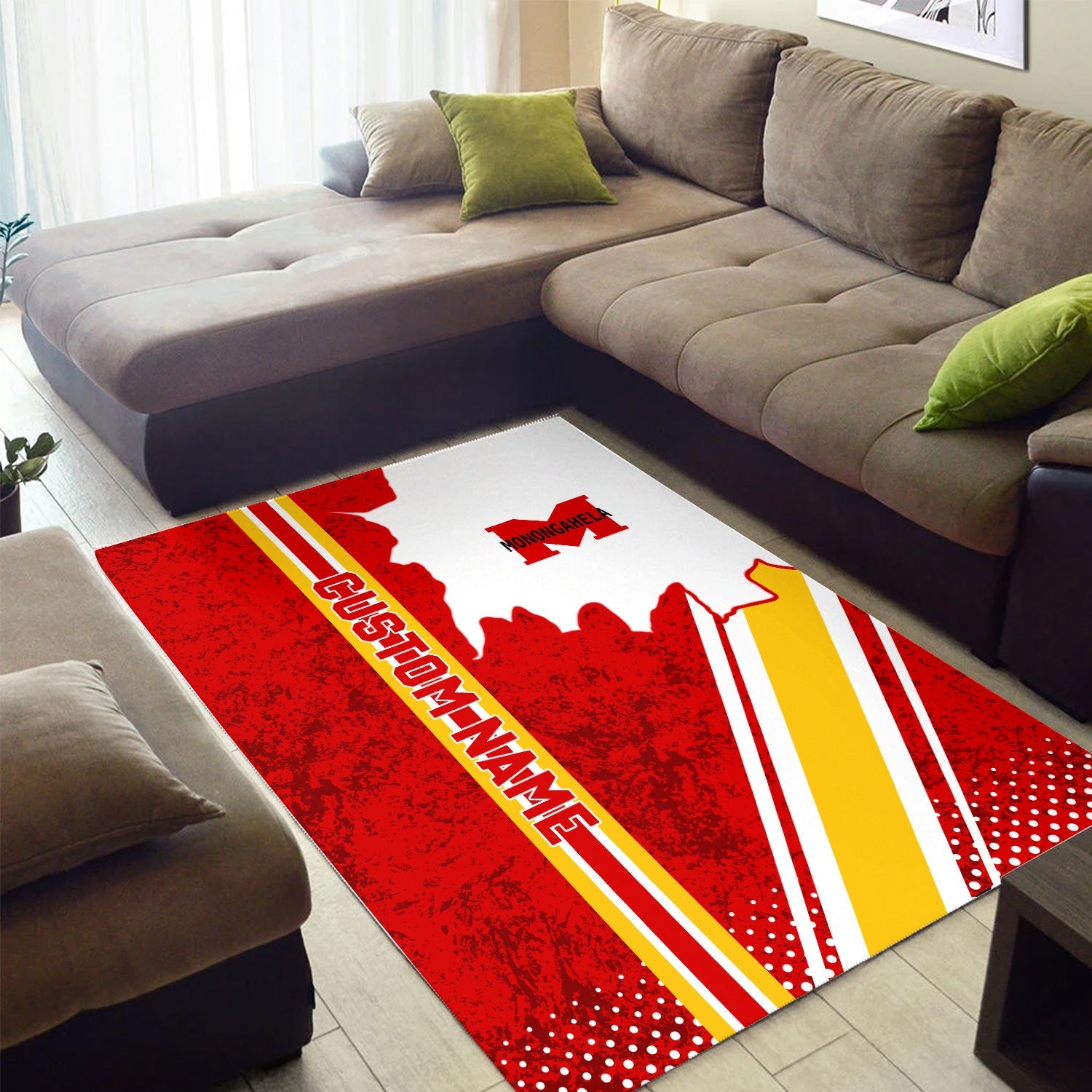 Railspirit Personalized Monongahela Railroad Area Rug Vintage All Over Printed Rug