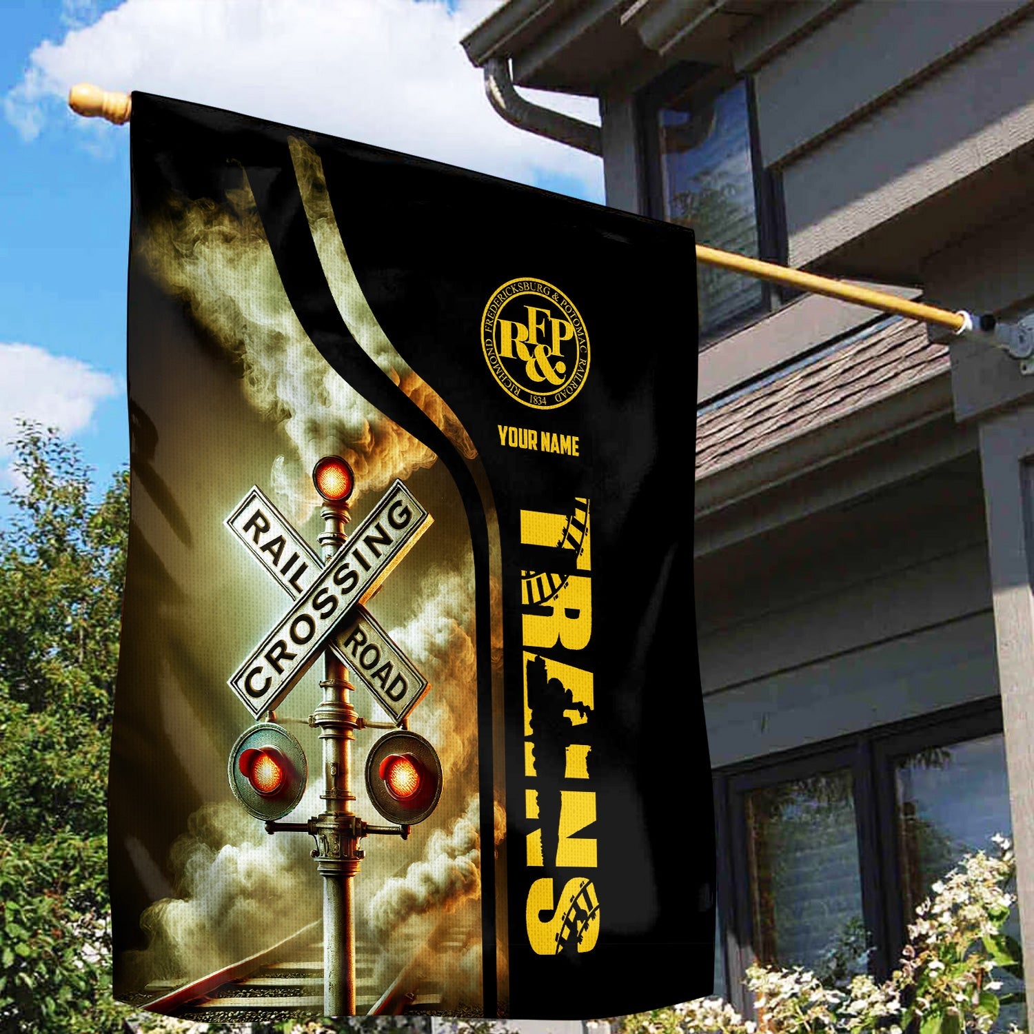 Railspirit Personalized Richmond, Fredericksburg And Potomac Railroad Garden Flag Railroad Crossing Sign Flag All Over Print