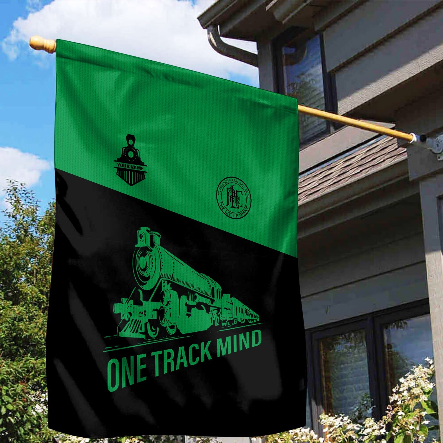 Railspirit Personalized Pittsburgh And Lake Erie Railroad Garden Flag One Track Mind Flag Gift Idea For Train Lover
