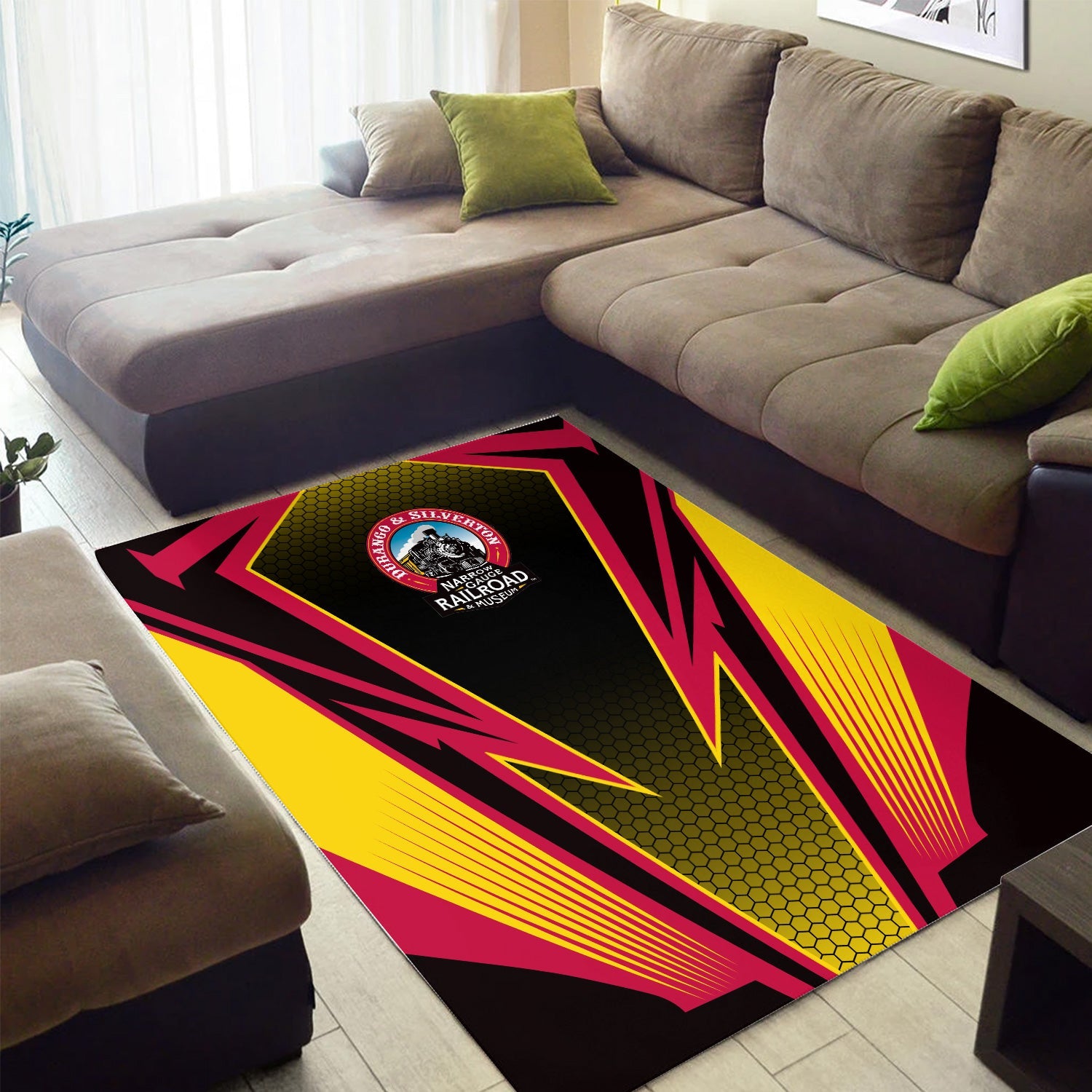 Railspirit Durango And Silverton Narrow Gauge Railroad Area Rug Lightning Graphic Style Rug Gift Idea For Train Lover