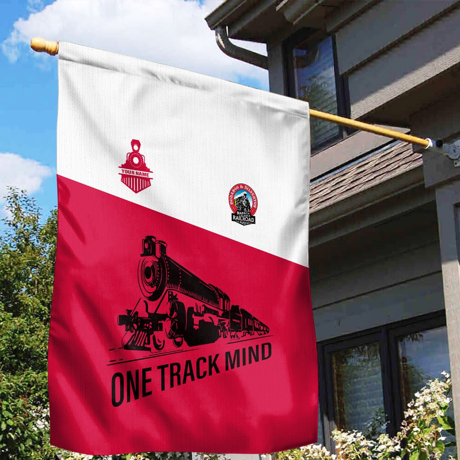 Railspirit Personalized Durango And Silverton Narrow Gauge Railroad Garden Flag One Track Mind Flag Gift Idea For Train Lover