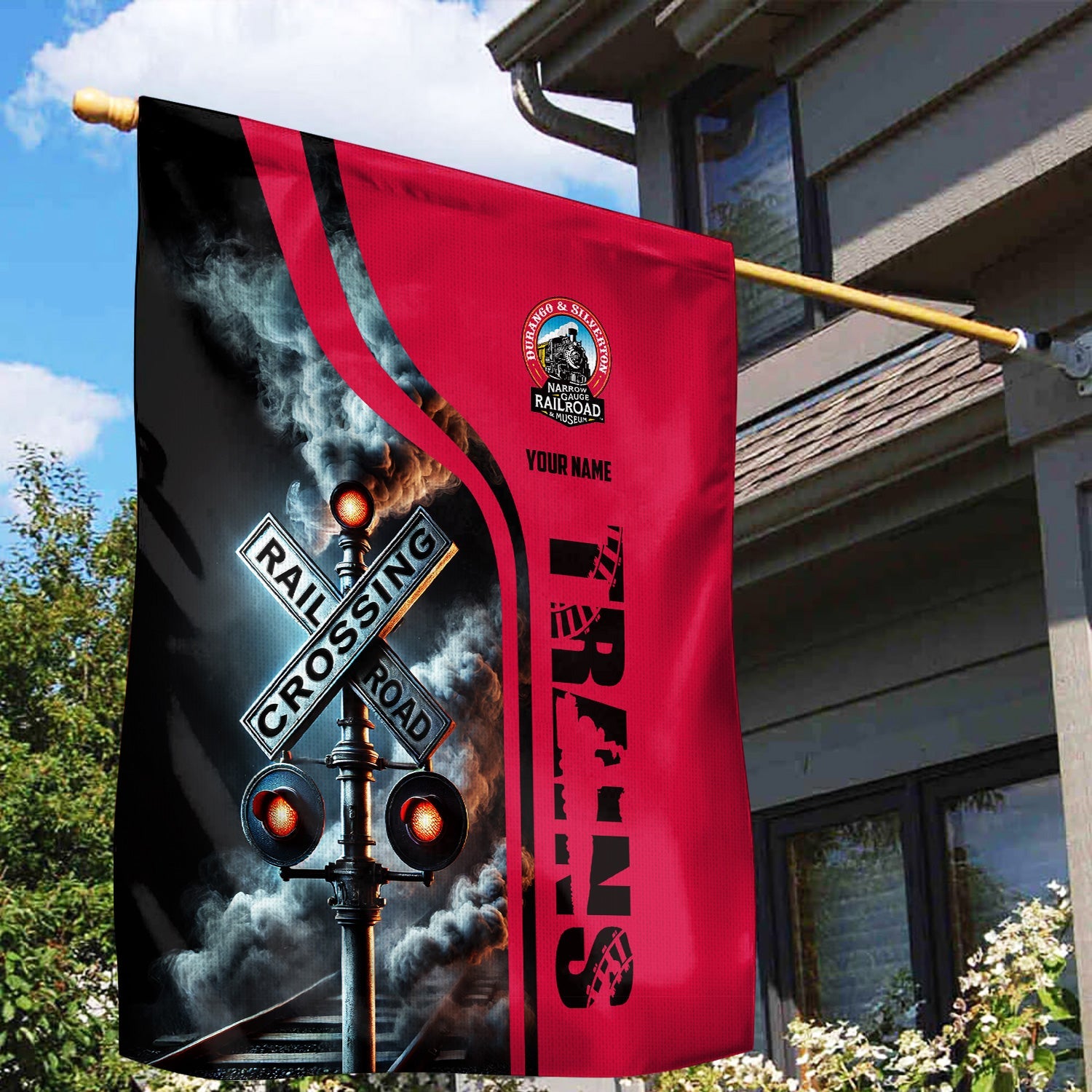 Railspirit Personalized Durango And Silverton Narrow Gauge Railroad Garden Flag Railroad Crossing Sign Flag All Over Print