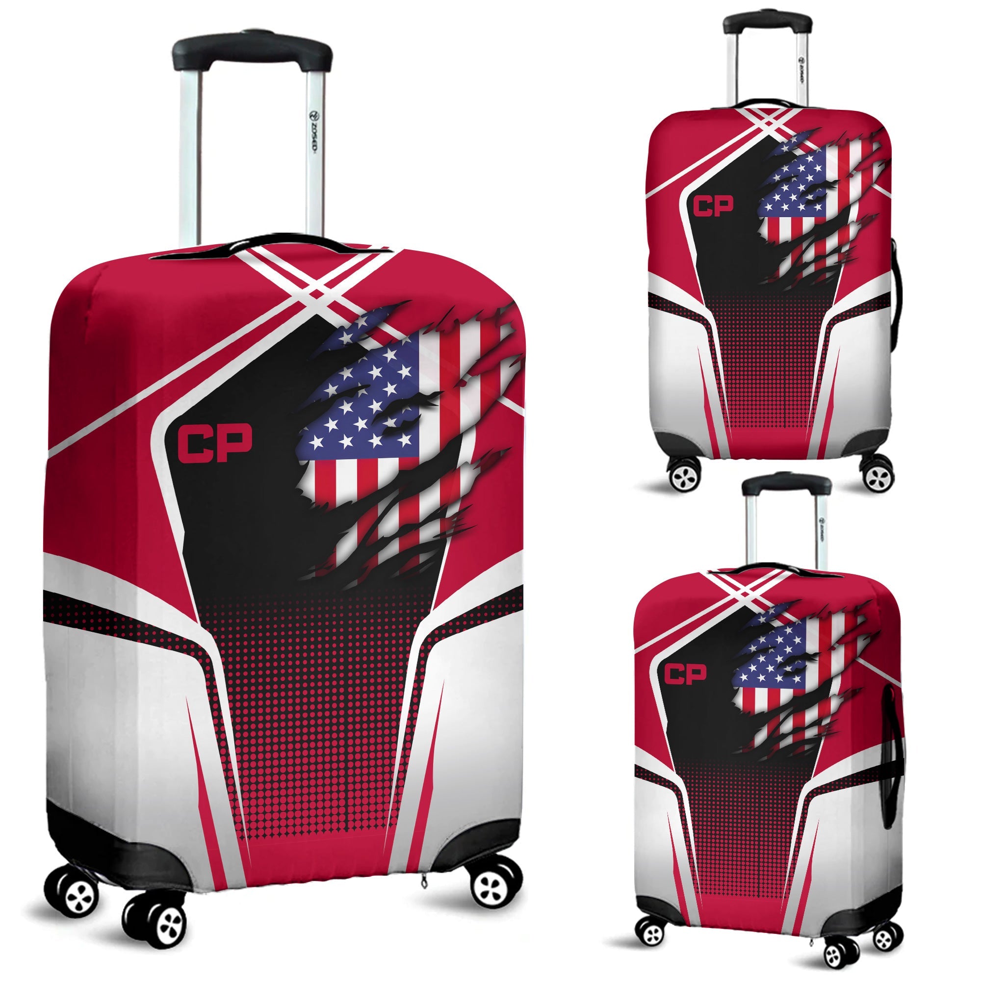 Railspirit Personalized Canadian Pacific Railroad Luggage Cover American Eagle Vintage Train Luggage Protection