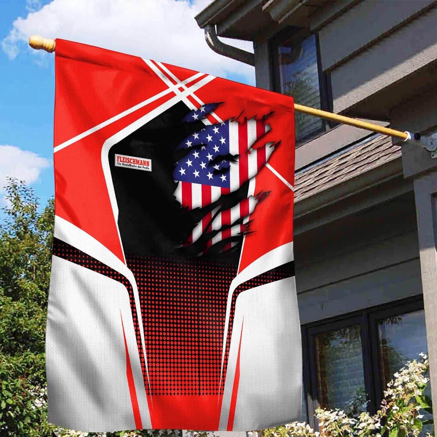 Railspirit Personalized Fleischmann And Western Railroad Garden Flag American Vintage All Over Printed Flag