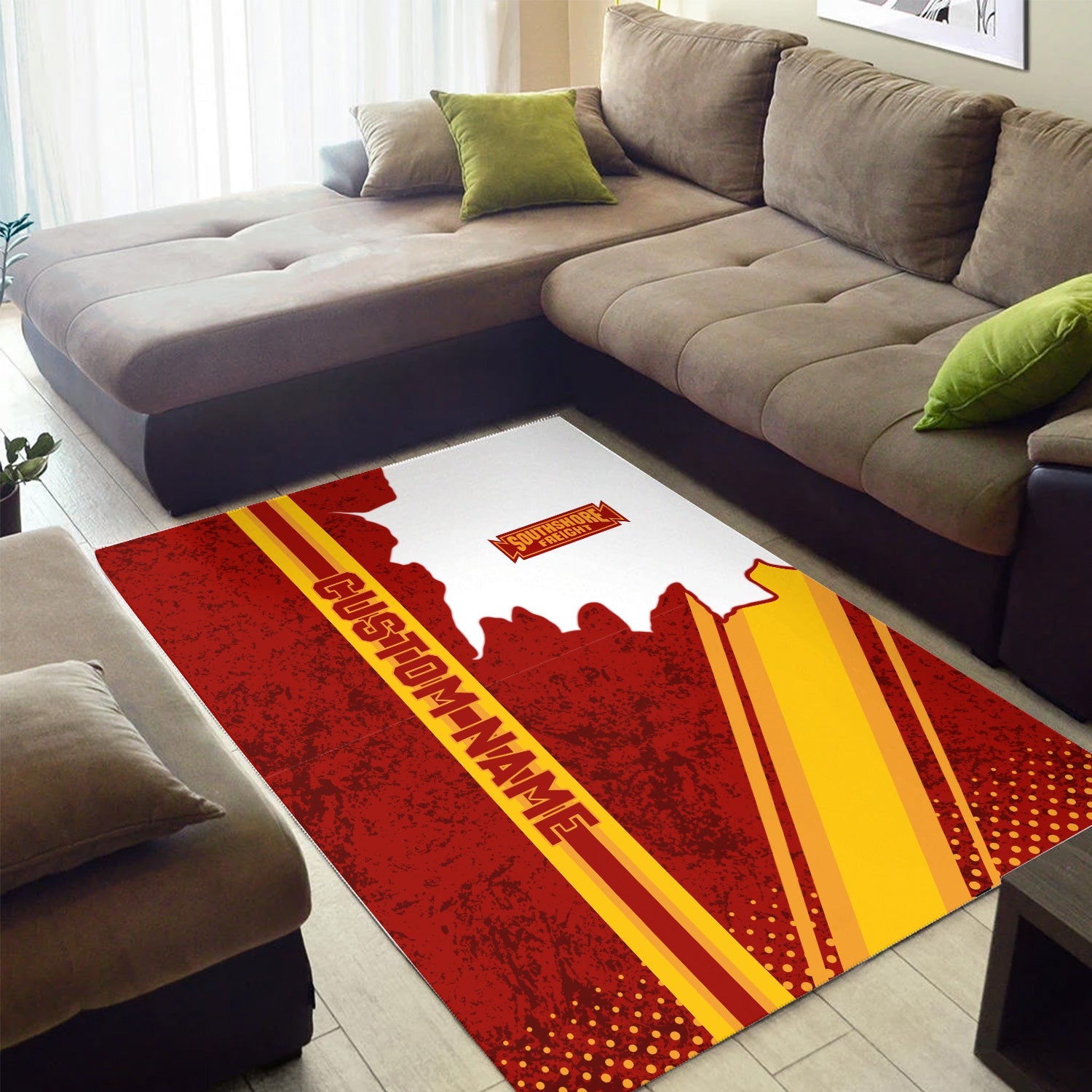 Railspirit Personalized Chicago South Shore and South Bend Railroad Area Rug Vintage All Over Printed Rug