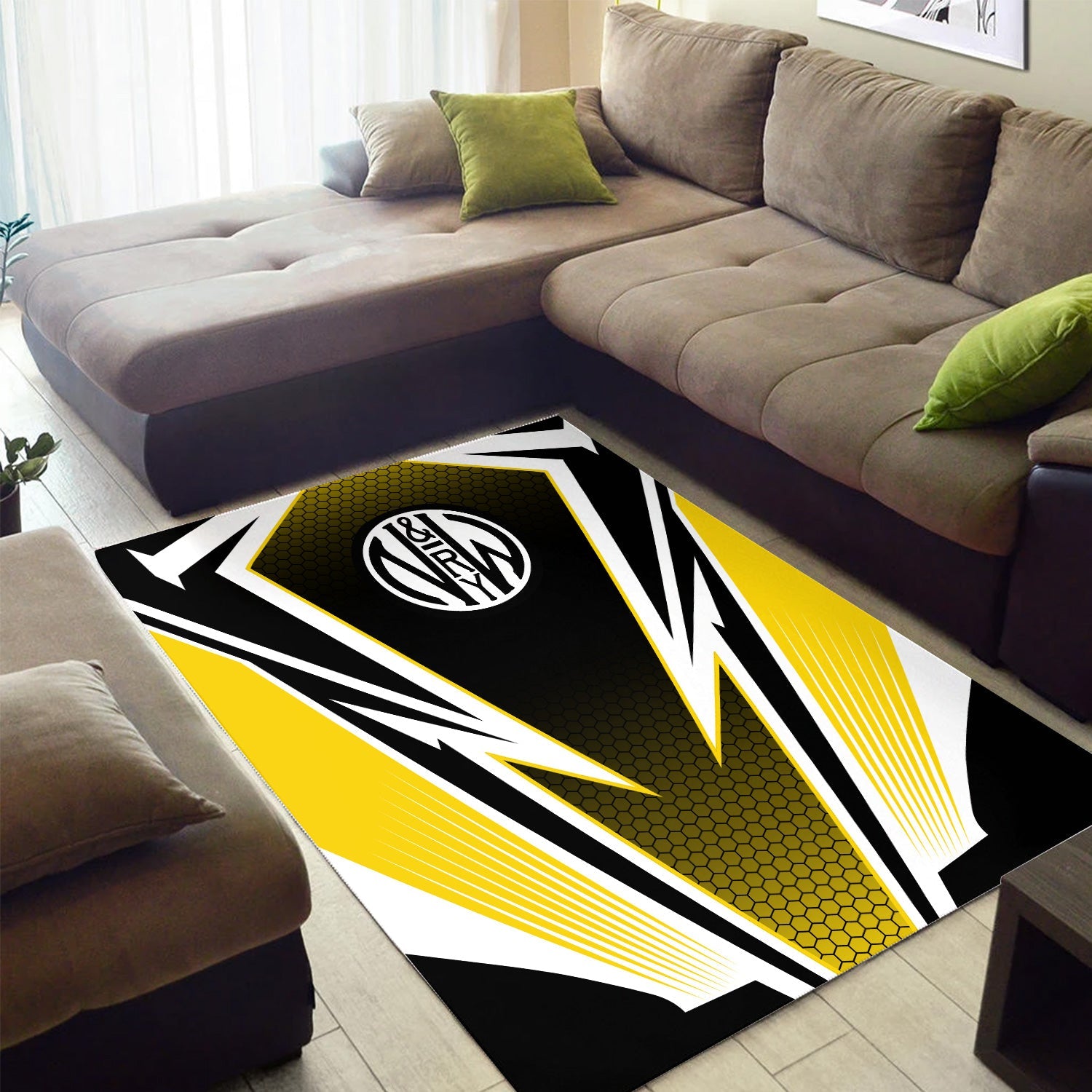 Railspirit Norfolk and Western Railway Area Rug Lightning Graphic Style N&W Rug Gift Idea For Train Lover