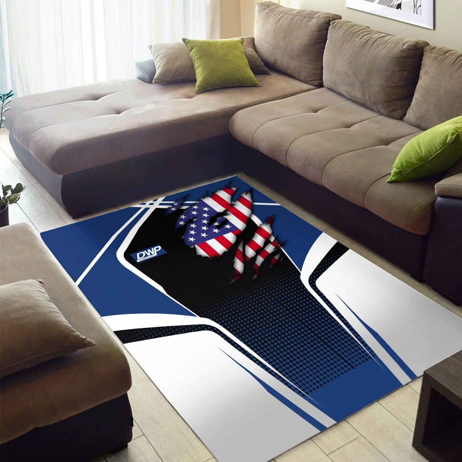 Railspirit Personalized Duluth, Winnipeg and Pacific Railway Area Rug American Eagle Vintage Train Rug