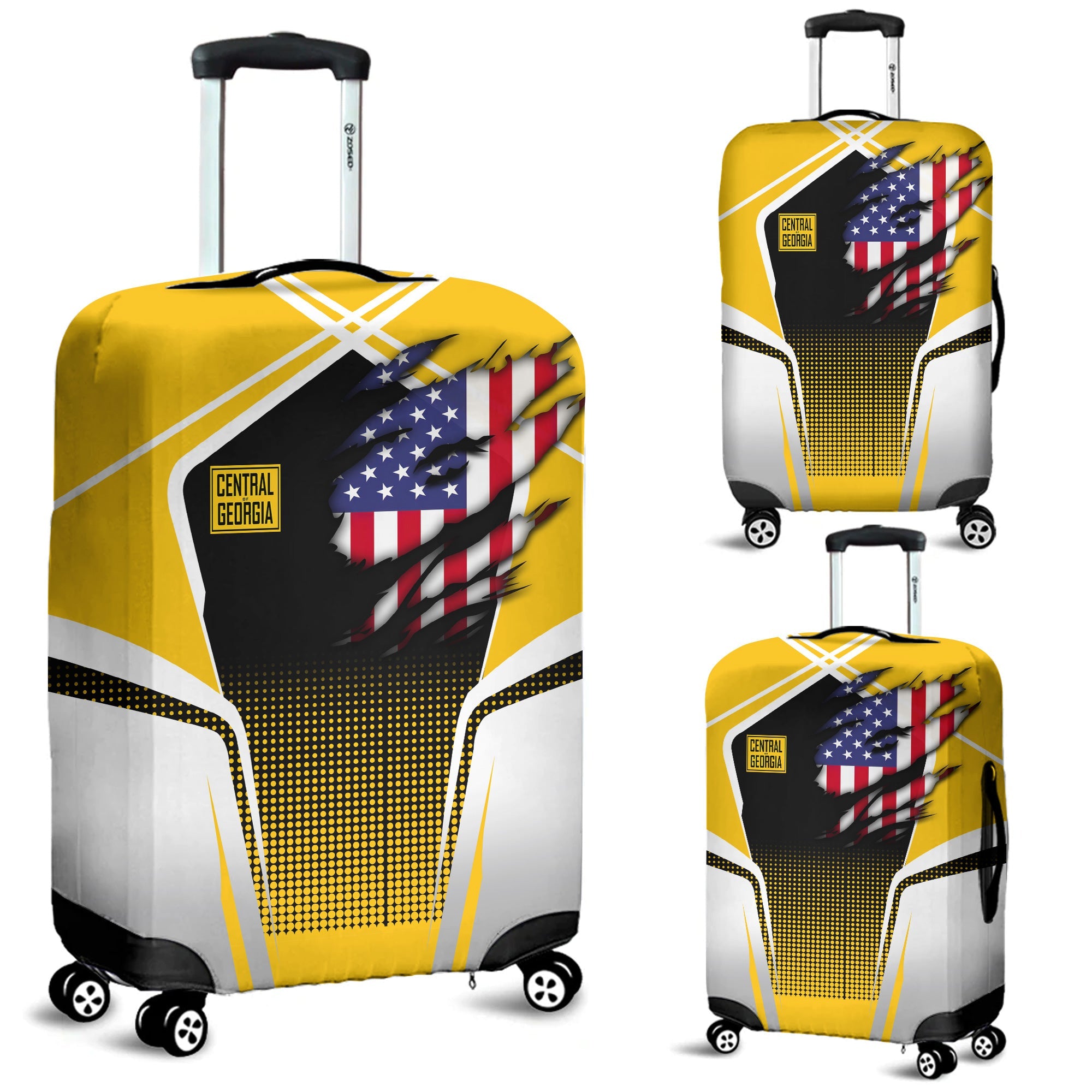 Railspirit Personalized Central of Georgia Railway Luggage Cover American Eagle Vintage Train Luggage Protection