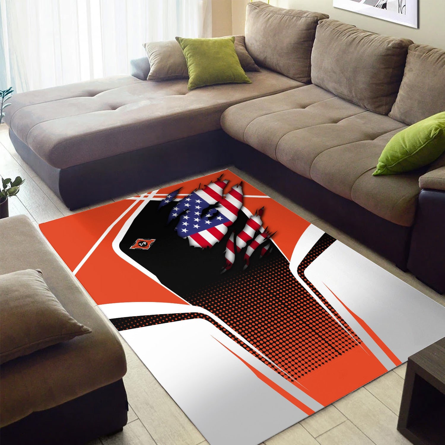 Railspirit Personalized Texas and Pacific Railway Area Rug American Eagle Vintage Train Rug