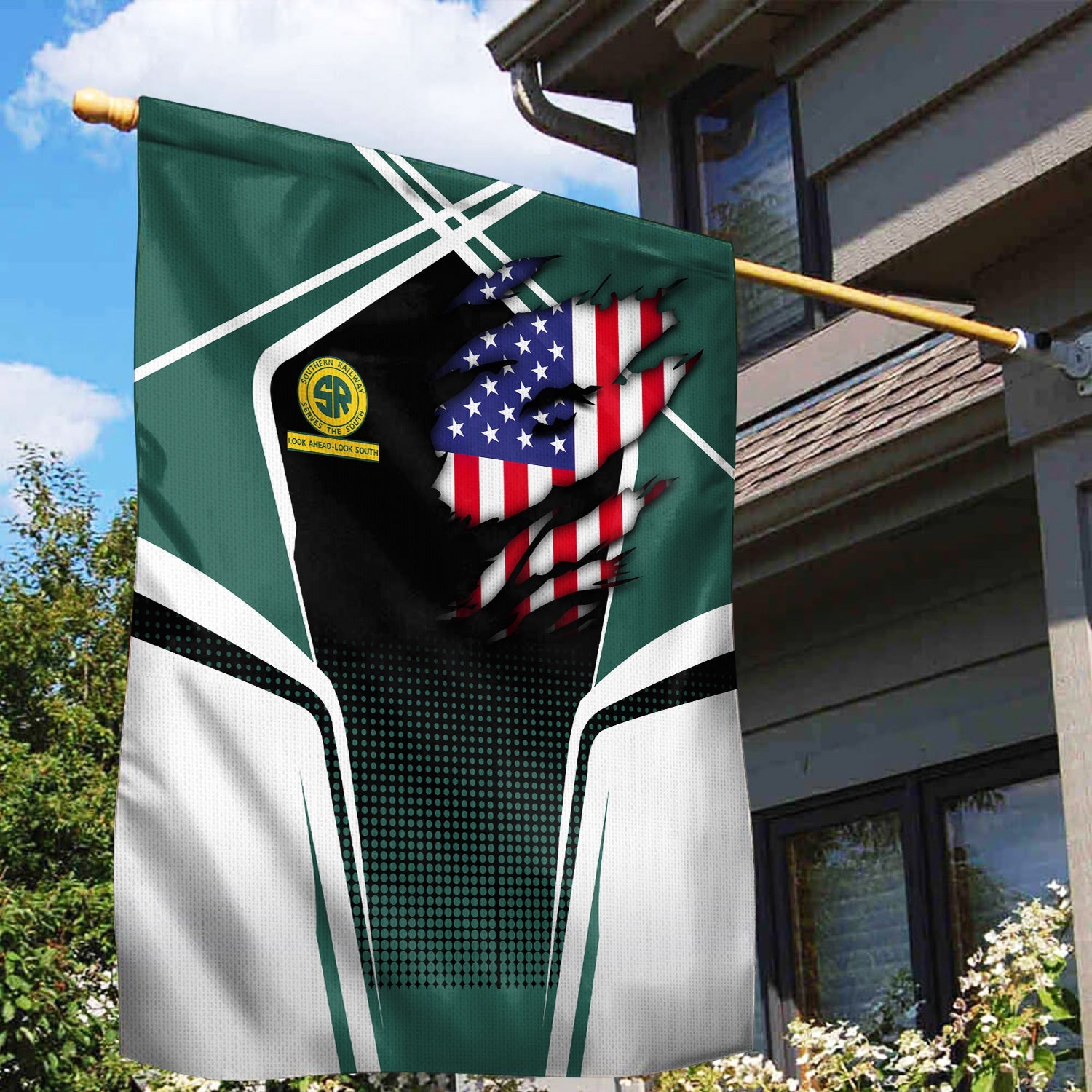 Railspirit Personalized Southern Railway U.S Garden Flag American Vintage SOU All Over Printed Flag
