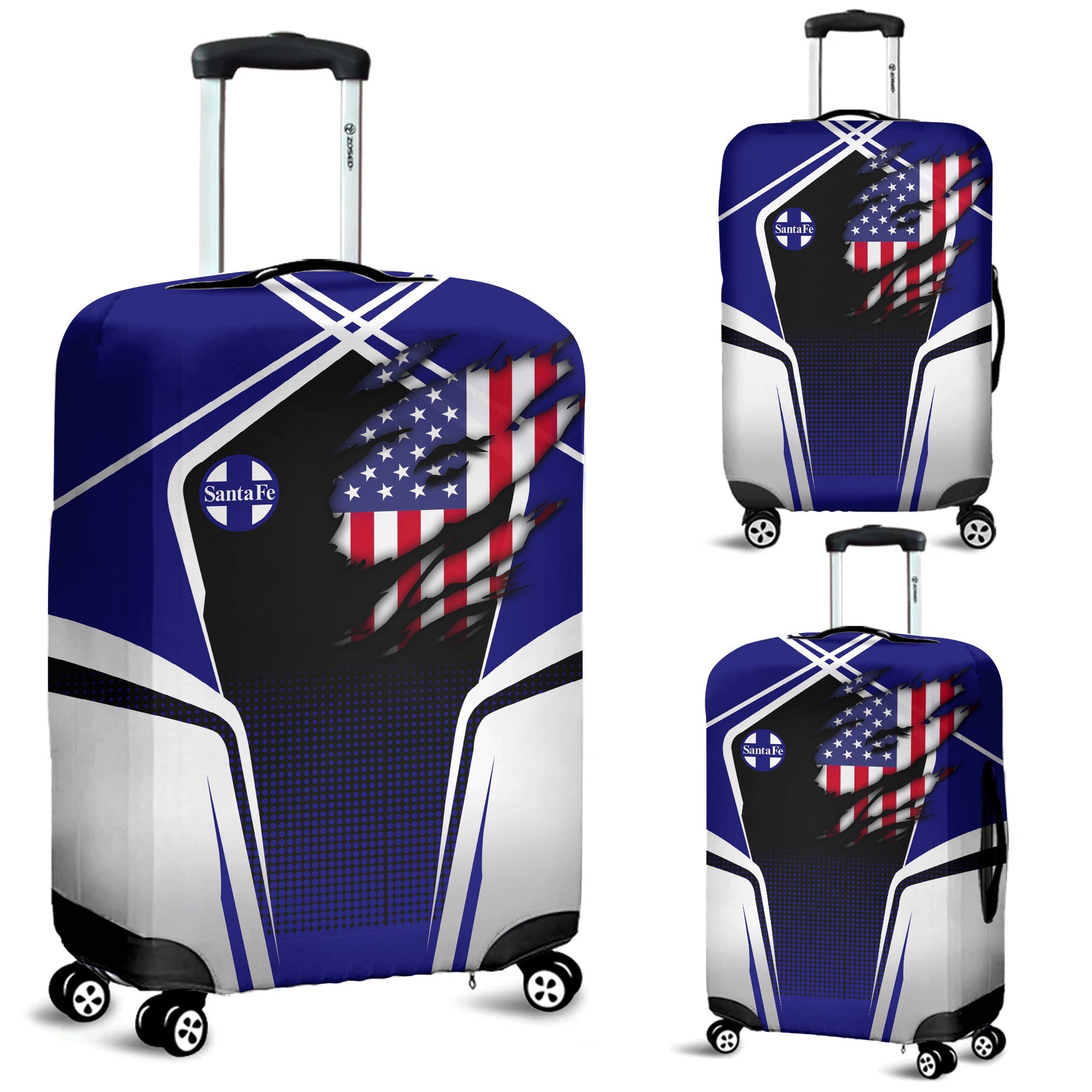 Railspirit Personalized Santa Fe Railway Luggage Cover American Eagle Vintage Train Atchison, Topeka and Santa Fe Railway Luggage Protection