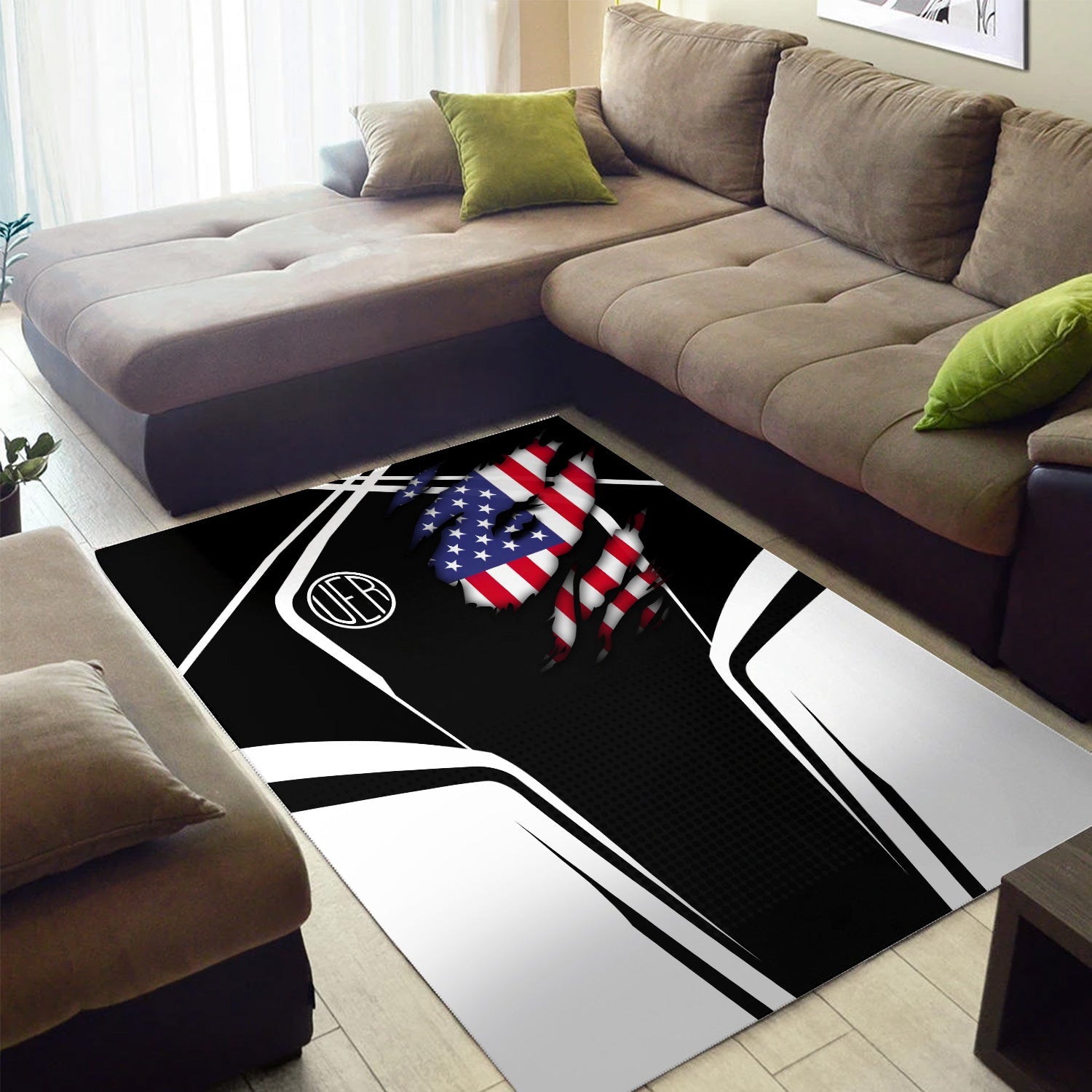 Railspirit Personalized Union Electric Railway Area Rug American Eagle Vintage Train Rug