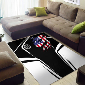 Railspirit Personalized Union Electric Railway Area Rug American Eagle Vintage Train Rug