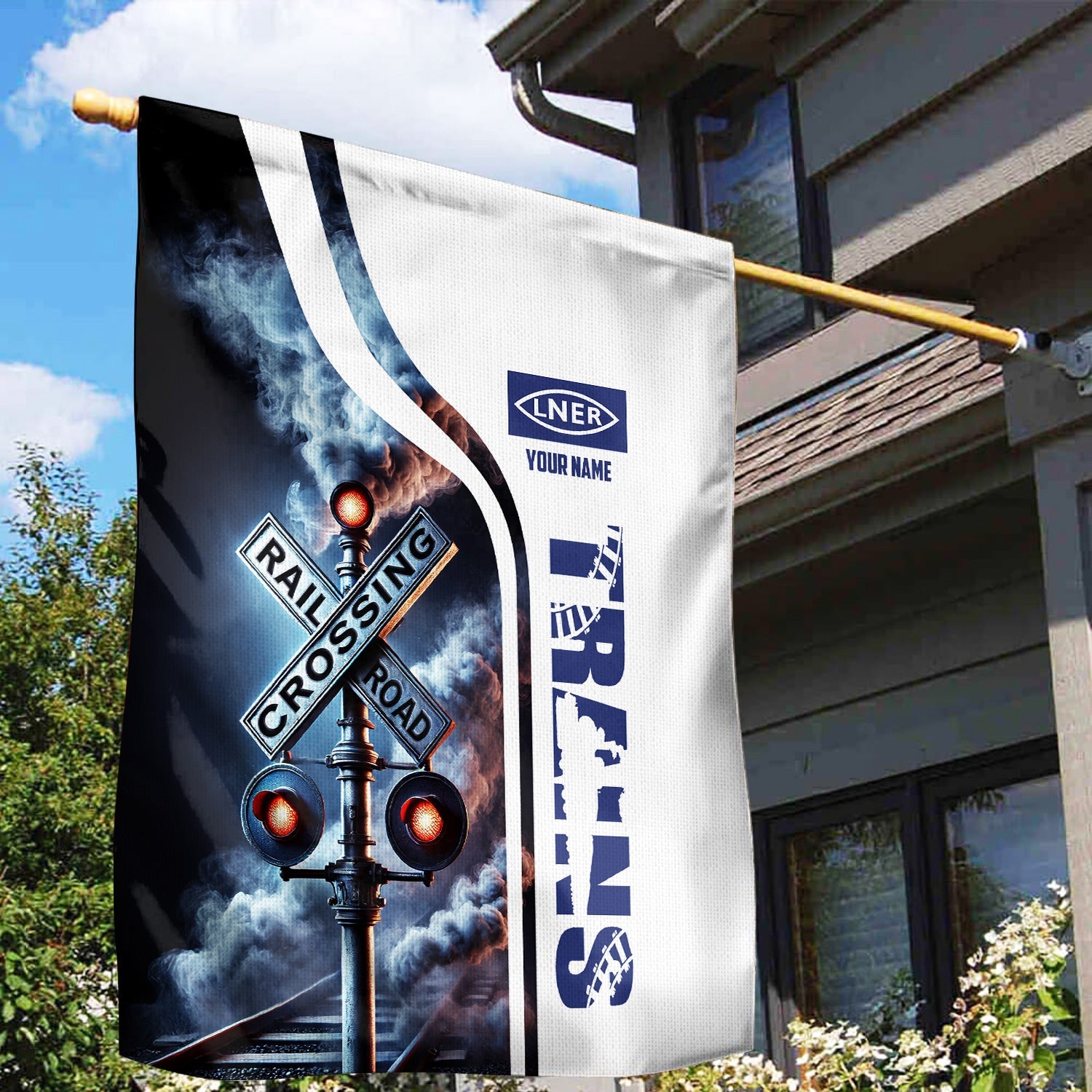 Railspirit Personalized London and North Eastern Railway Garden Flag Railroad Crossing Sign Flag All Over Print