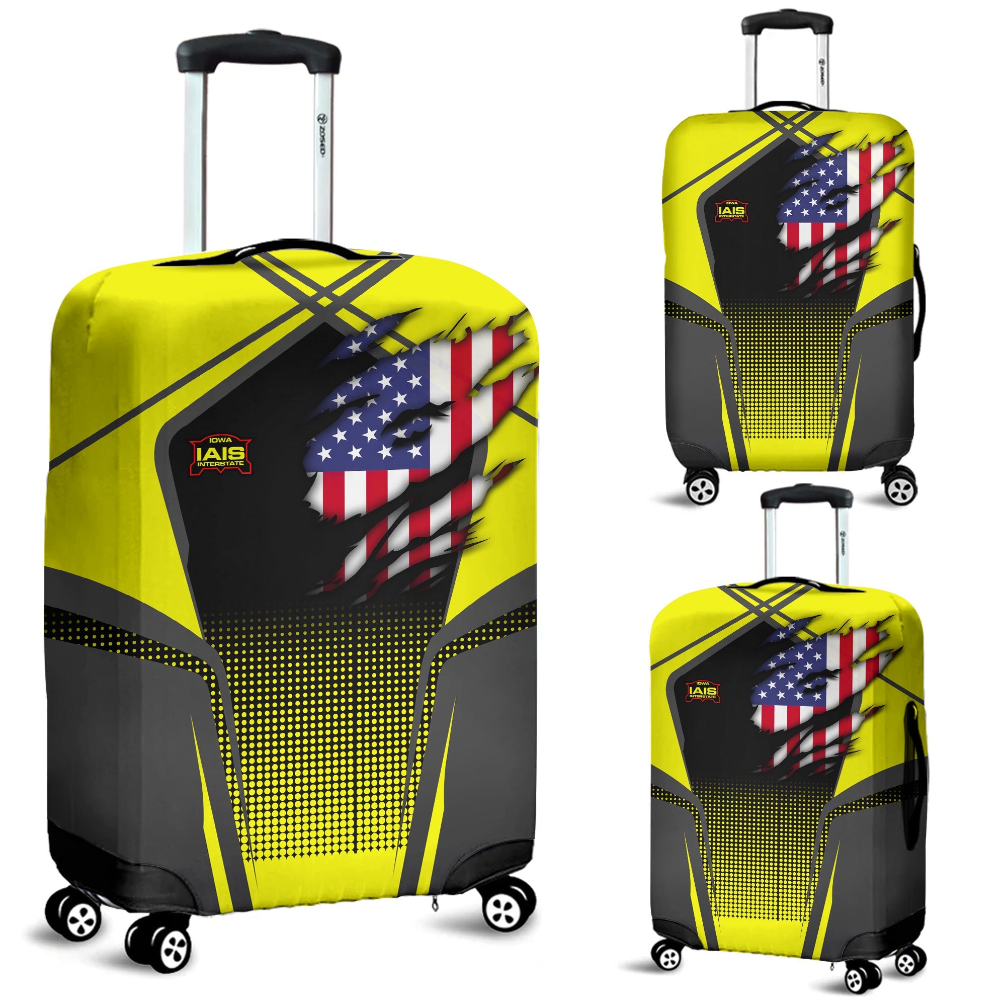 Railspirit Personalized Iowa Interstate Railroad Luggage Cover American Eagle Vintage Train IAIS Luggage Protection