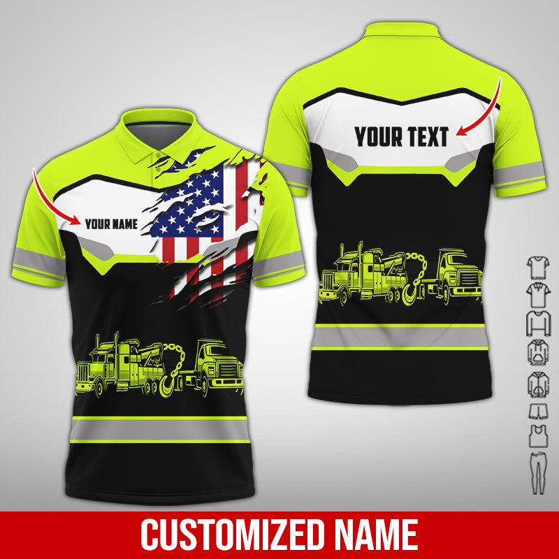Custom Name Love Towing Truck Clothes, Personalized Tow Driver Gear