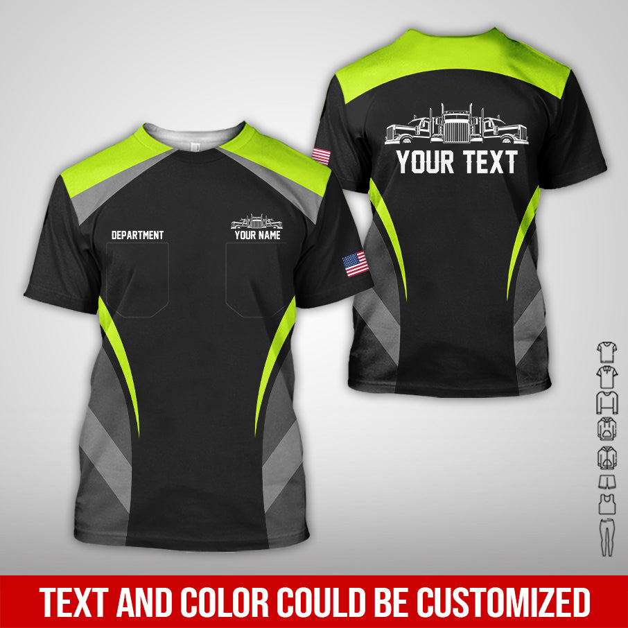 Customized Name Truck Driver Uniform, Printed Clothes, Gift for Trucker Fans
