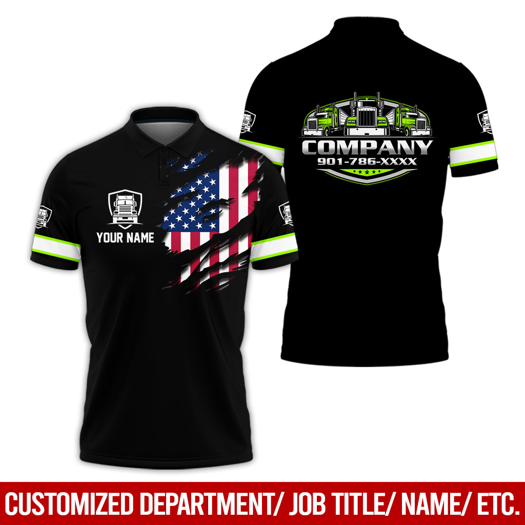 Custom Name Truck American 3D Clothes, Personalized Trucker Gear