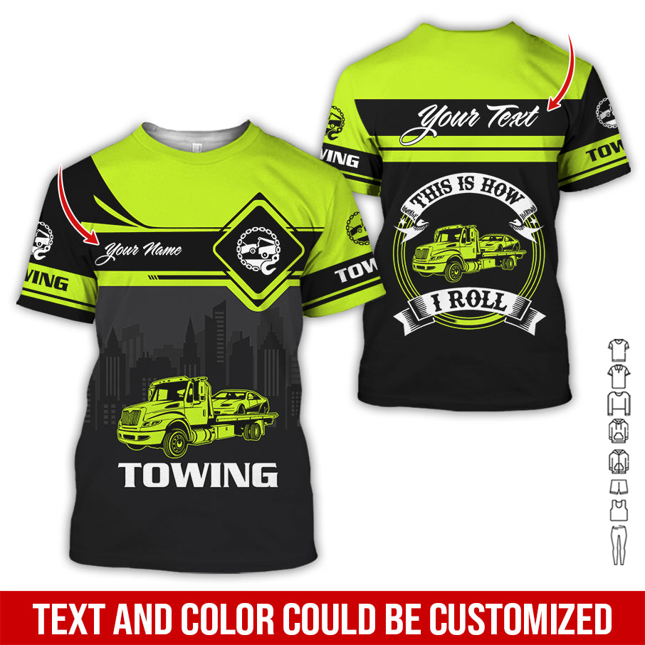 Custom Name Love Semi Truck Printed Clothes, Personalized Driver Gear