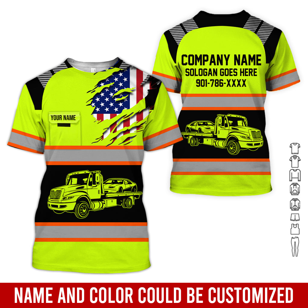 Custom Name Love Tow Truck Uniform, Personalized Gear for Tow Drivers