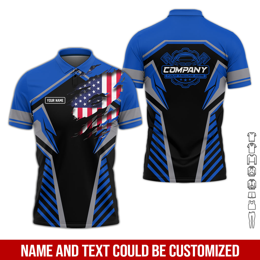 Personalized Diesel Mechanic Shirt, Navy Garage Uniform, Gift for Car Guys & Technicians, Size S to 5XL