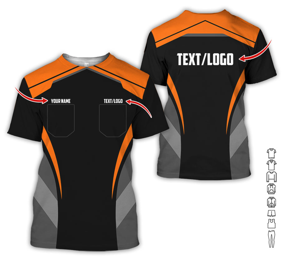 Custom Mechanic Shirt for Men, Printed Pocket Shirt, Orange Mechanic T-Shirt, Unisex Fit for Men and Women, Gift Idea for Car Lovers & Technicians