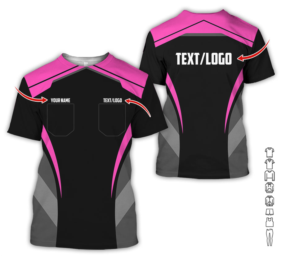 Custom Mechanic Shirt for Men, Printed Pocket Shirt, Pink Mechanic T-Shirt, Unisex Fit for Men and Women, Gift Idea for Car Lovers & Technicians