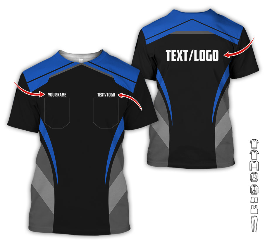 Custom Mechanic Shirt for Men, Printed Pocket Shirt, Blue Mechanic T-Shirt, Unisex Fit for Men and Women, Gift Idea for Car Lovers & Technicians