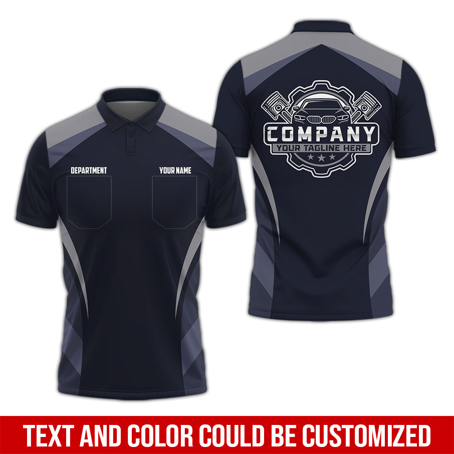 Custom Name Mechanic Shirt, Unisex Grey Crew Shirt for Automotive Workers, Perfect Gift for Him, Size S to 5XL