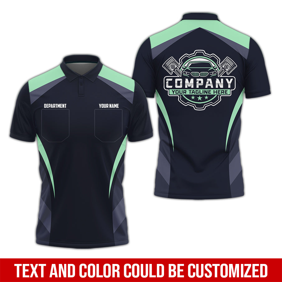 Custom Name Mechanic Shirt, Unisex Seafoam Crew Shirt for Automotive Workers, Perfect Gift for Him, 3D Printed Pocket Shirt