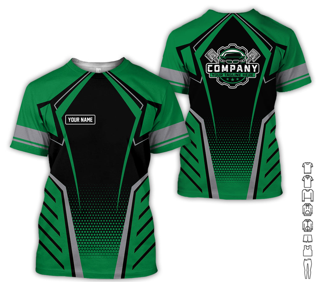 Personalized Garage Uniform in Classic Green, Mechanic Work Shirt for Men and Women, Perfect for Birthday or Husband, or Boyfriend