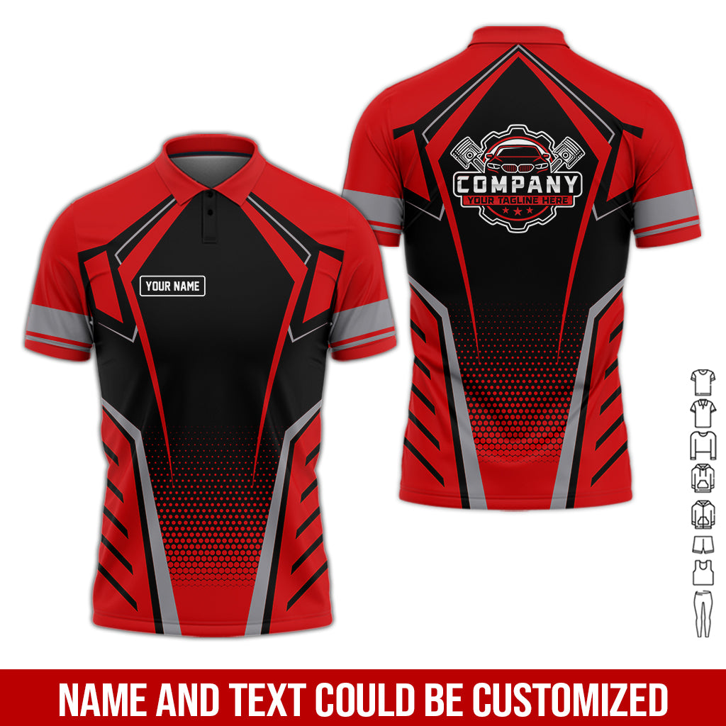 Personalized Garage Uniform in Classic Red, Mechanic Work Shirt for Men and Women, Perfect for Birthday or Husband, or Boyfriend