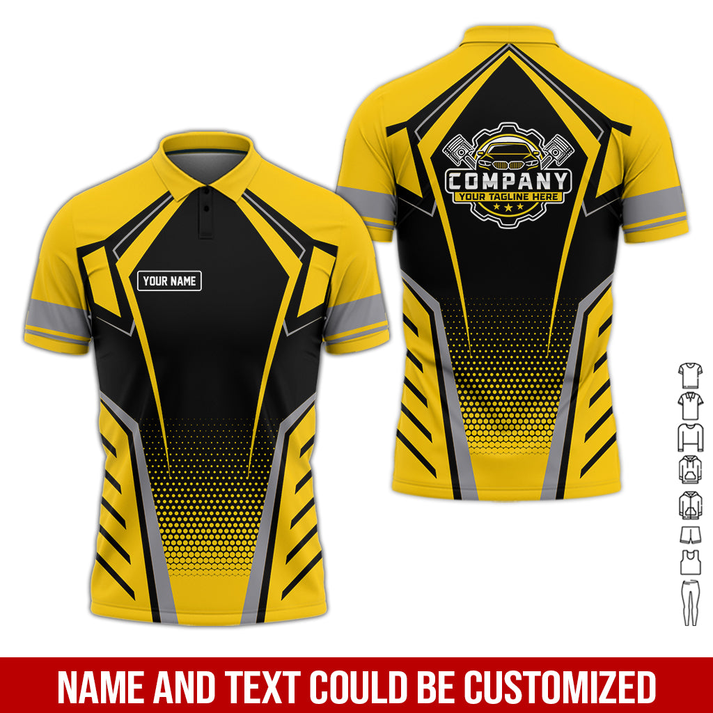 Personalized Garage Uniform in Classic Yellow, Mechanic Work Shirt for Men and Women, Perfect for Birthday or Husband, or Boyfriend