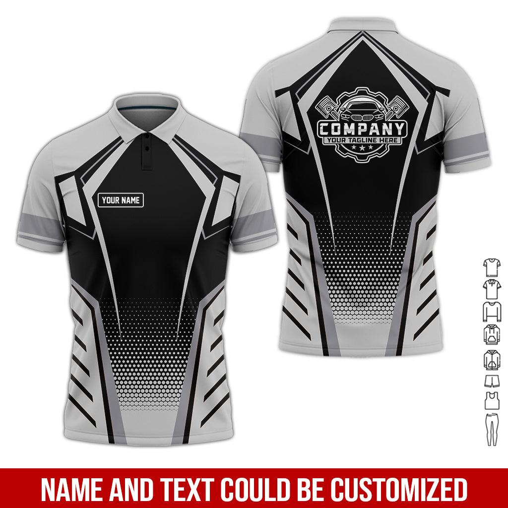 Personalized Garage Uniform in Classic Grey, Mechanic Work Shirt for Men and Women, Perfect for Birthday or Husband, or Boyfriend