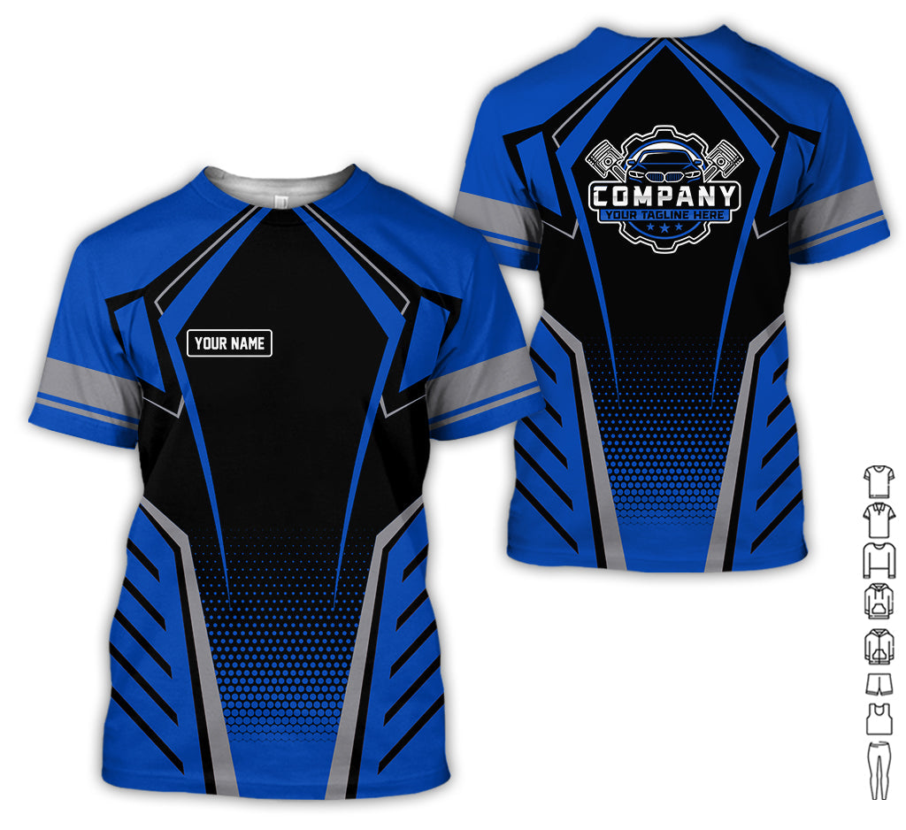 Personalized Garage Uniform in Classic Navy, Mechanic Work Shirt for Men and Women, Perfect for Birthday or Husband, or Boyfriend