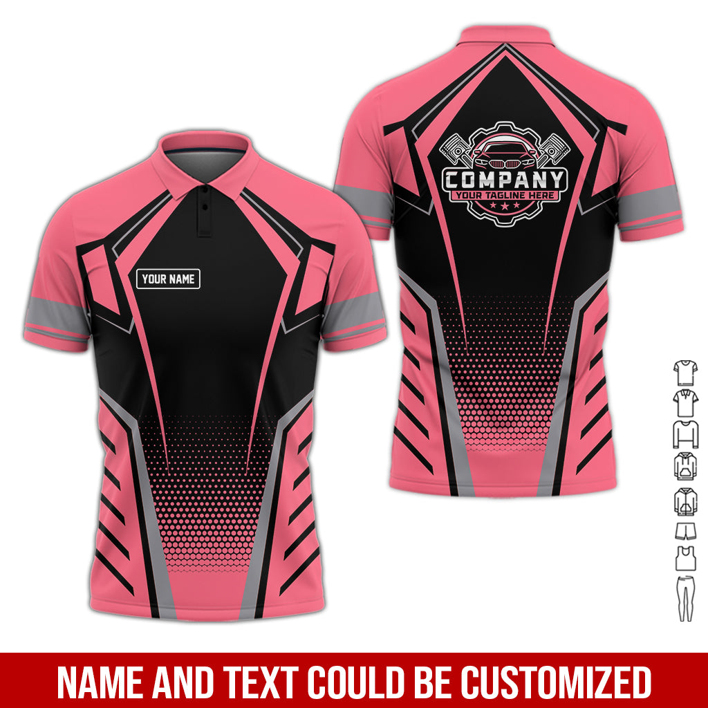 Personalized Garage Uniform in Classic Neon Pink, Mechanic Work Shirt for Men and Women, Perfect for Birthday or Husband, or Boyfriend