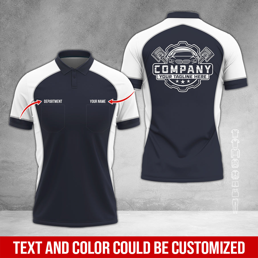 Custom Name Mechanic Shirt for Men, Personalized Garage Workwear Print, Great Gift for Auto Techs, White Mechanic T-Shirt