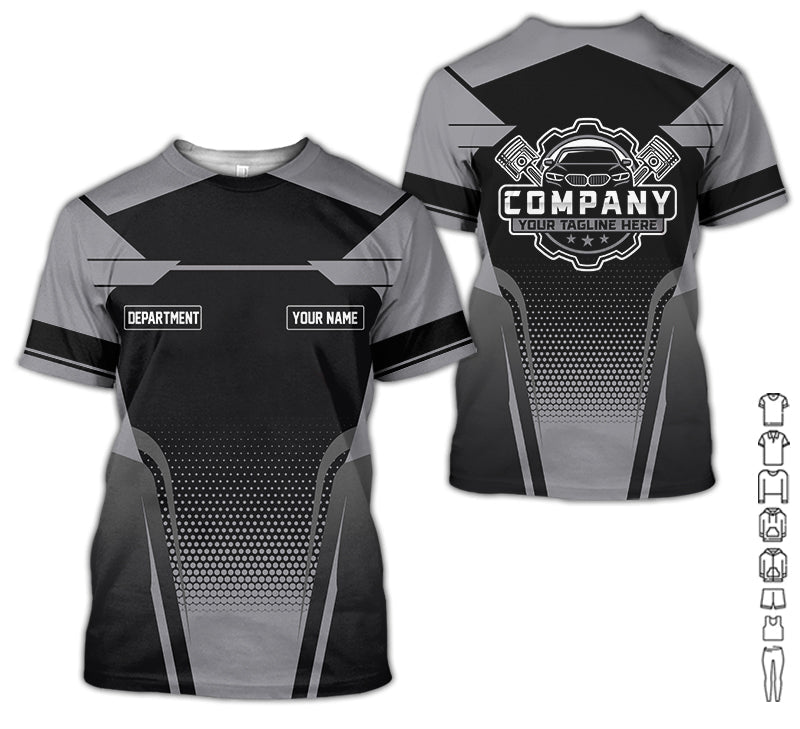 Personalized Name Mechanic Shirt, Mechanic Shirt in Grey, Gift Idea for Auto Technicians, Best Custom Mechanic Shirt