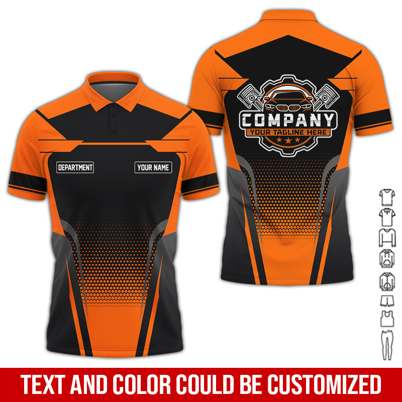 Personalized Name Mechanic Shirt, Mechanic Shirt in Orange, Gift Idea for Auto Technicians, Best Custom Mechanic Shirt